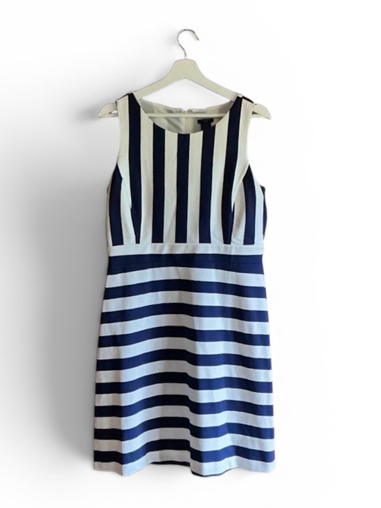 Ann Taylor Dresses & Skirts - Ann Taylor Navy and White Striped Sleeveless Sheath Dress
